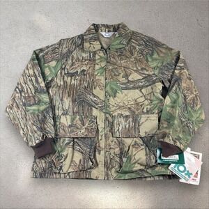 Vintage NOS 10x Realtree Camo Jacket Men's Large Hushweave USA Game Pack Hunting